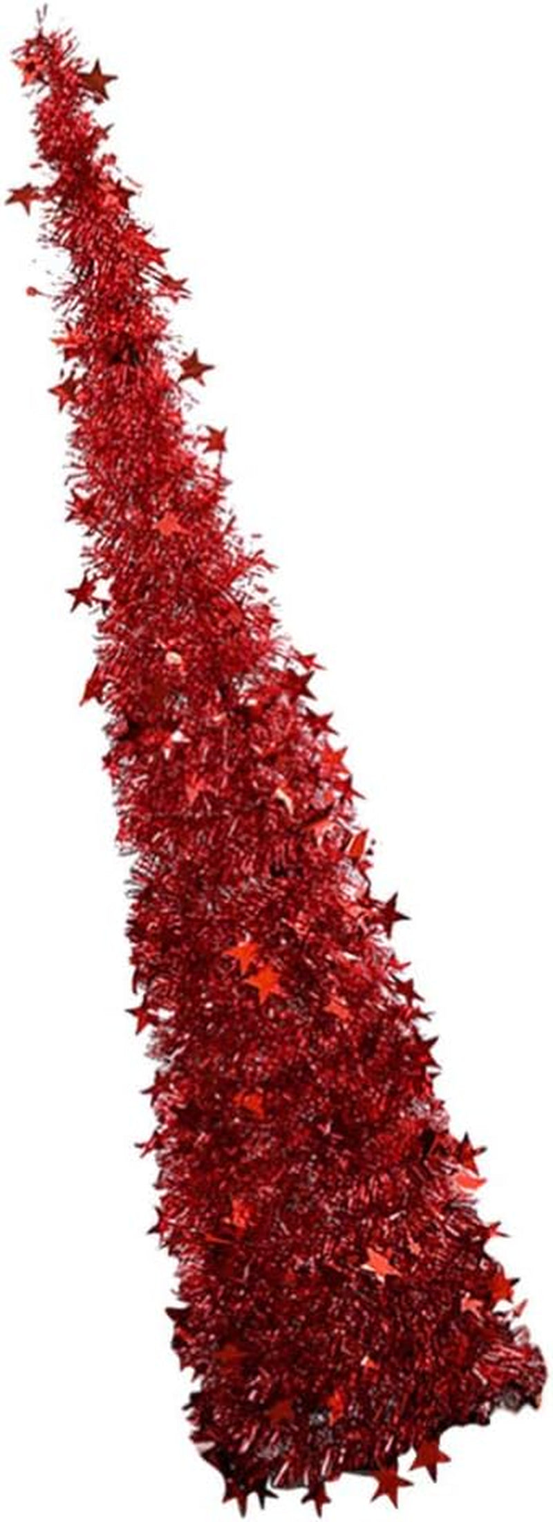 Sequin Pop up Christmas Tree Pet Plastic Christmas Tree Easy to Assemble and Store for Fireplace Party Home Office Store Classroom Xmas Decorations 120Cm (Red)