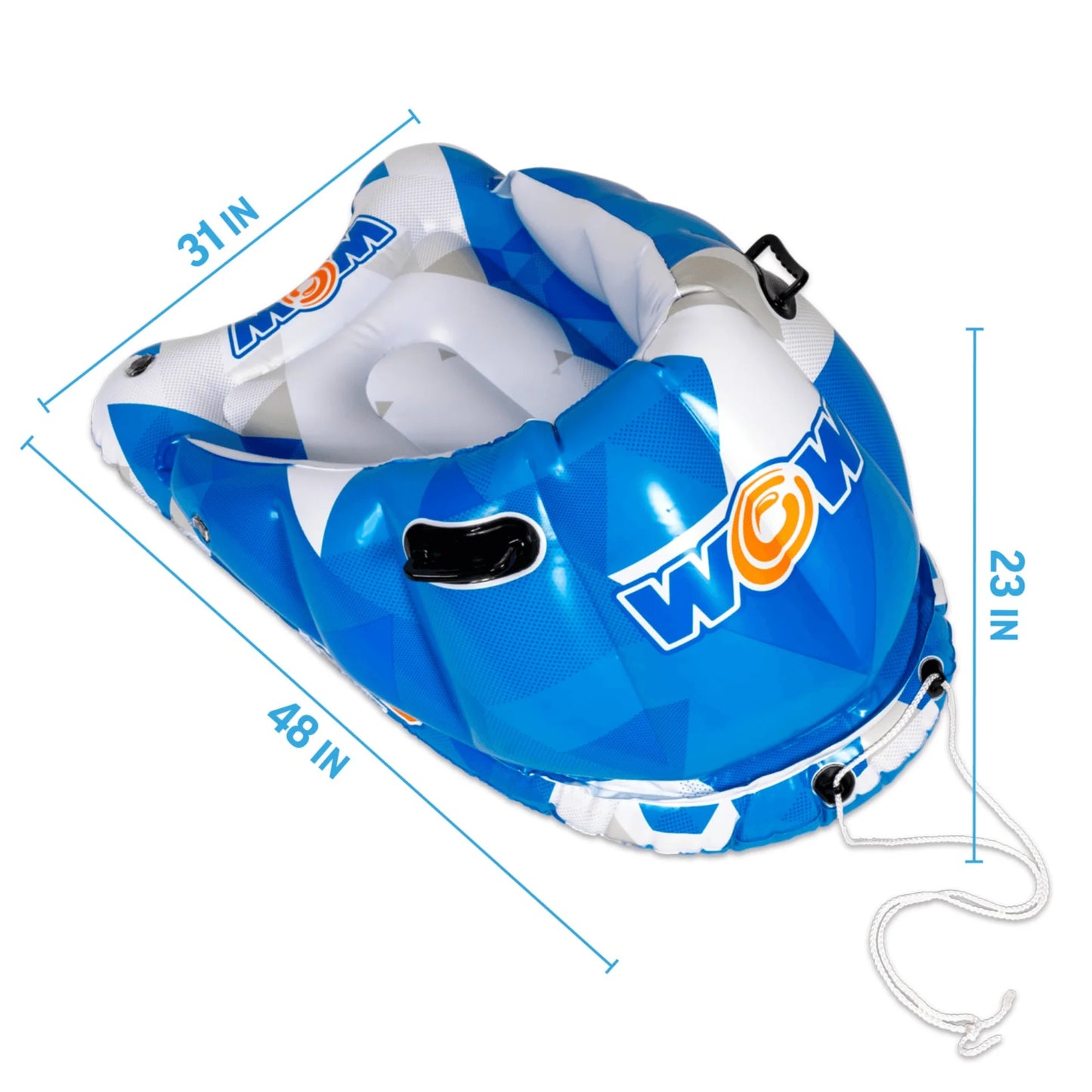 WOW Watersports Snow Tube Bobsled for Kids and Adults W Front Snow Shield