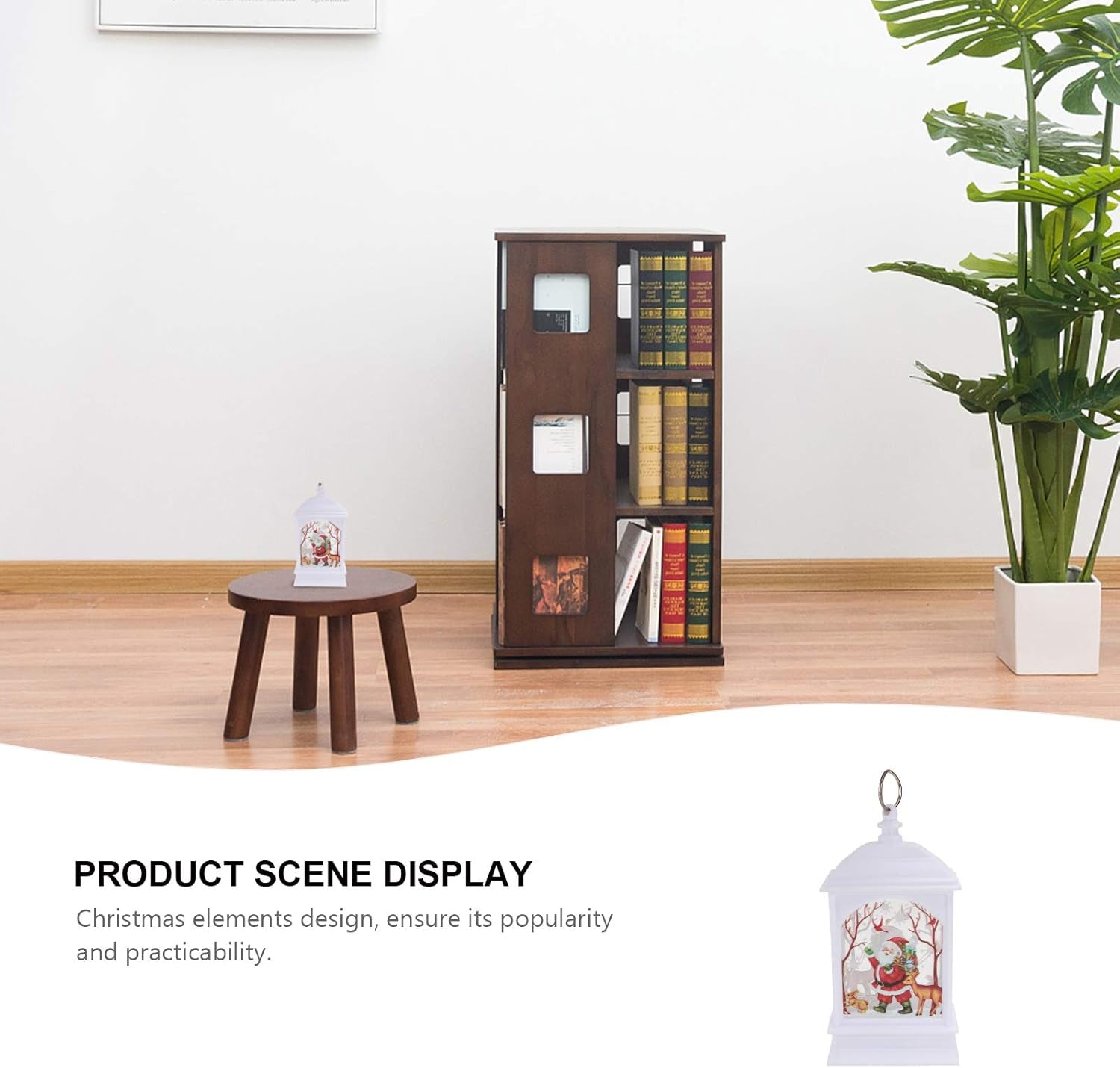 White Santa Lantern Snow Globe Santa Claus Snow Globe Lantern Lighted Christmas Snow Globe Lantern for Christmas Home Décor And