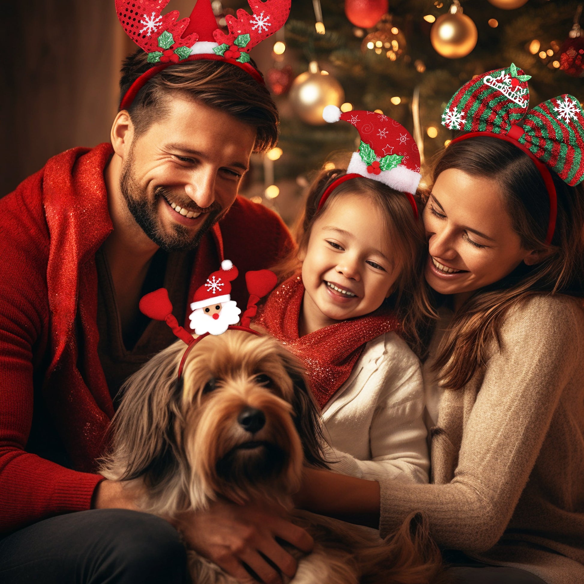 12Pcs Christmas Headbands for Adults Bulk,Christmas Headwear Quality Felt Head Topper for Christmas Parties Favors Supplies,Holiday Headbands,12 Designs Christmas Headband