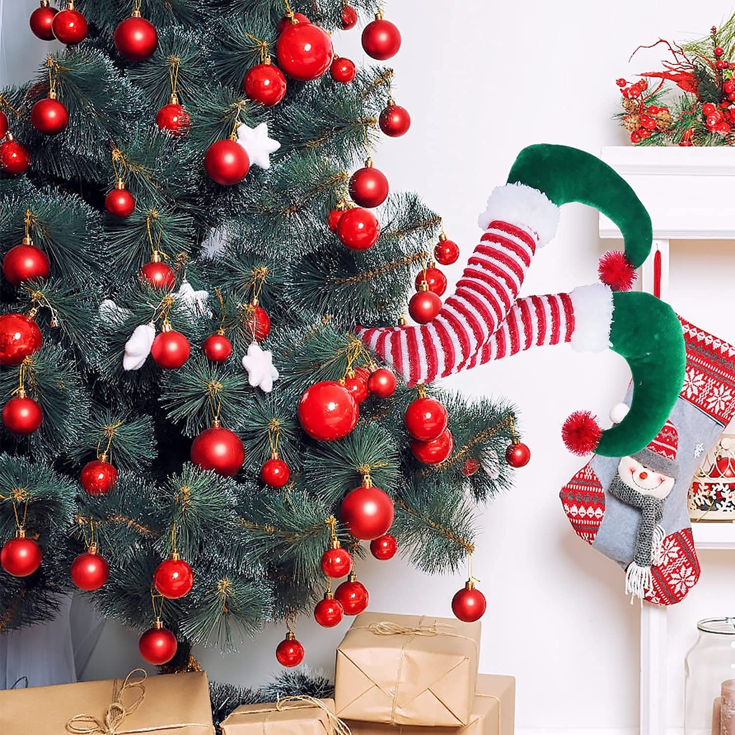 20'' Elf Legs for Christmas Tree Christmas Elf Stuffed Legs Stuck Tree Decor