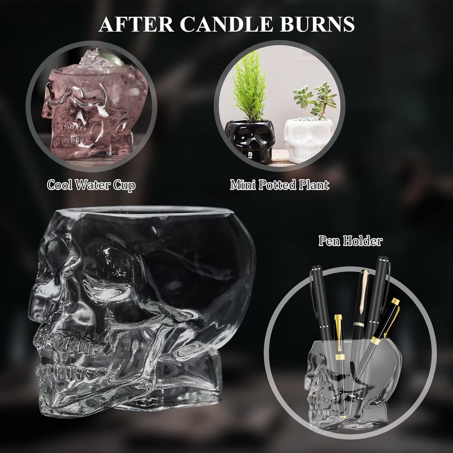 Scented Candles for Men, Novelty Gifts for Men, Cologne Candle Aromatherapy for Boyfriends Husband, Birthday Gift Idea, Grass Jar Skull Candles, Home Decor Candle (4.5Oz)