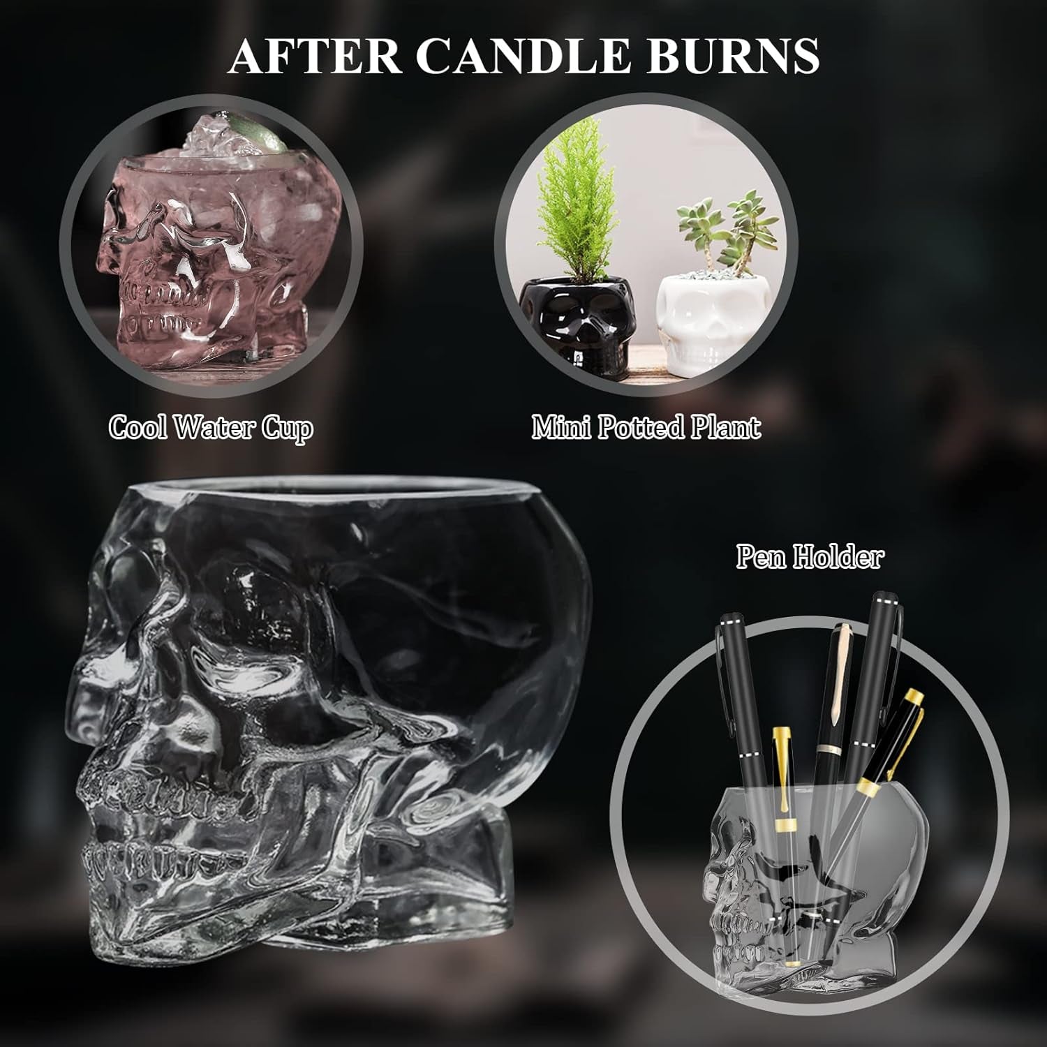 Scented Candles for Men, Novelty Gifts for Men, Cologne Candle Aromatherapy for Boyfriends Husband, Birthday Gift Idea, Grass Jar Skull Candles, Home Decor Candle (4.5Oz)