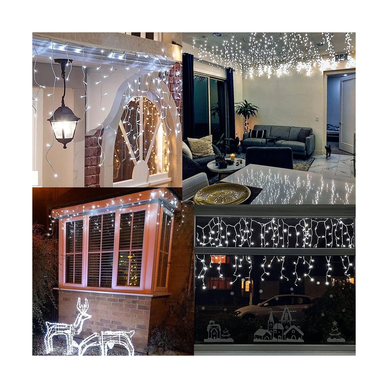 Christmas Lights Outdoor Icicle Lights 400LED 32.8FT 8 Modes, Connectable Cur...