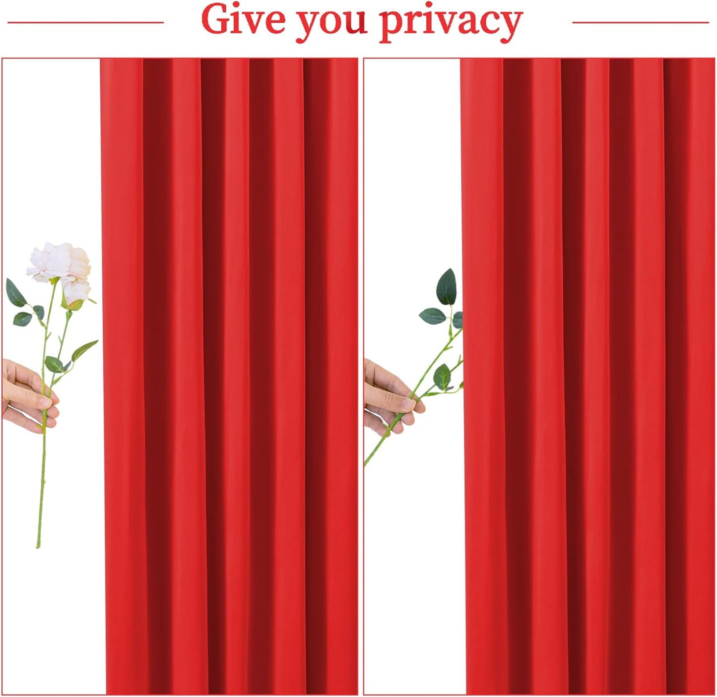 10X10 Red Backdrop Curtain for Parties Wedding Wrinkle Free Red Photo Curtains Backdrop Drapes Fabric Decoration for Birthday Party Baby Shower Christmas 5Ft X 10Ft,2 Panels