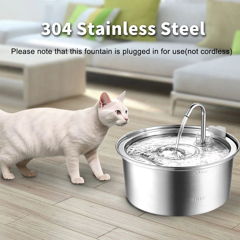 Cat Water Fountain Stainless Steel: 3.2L Cat Fountain for Drinking