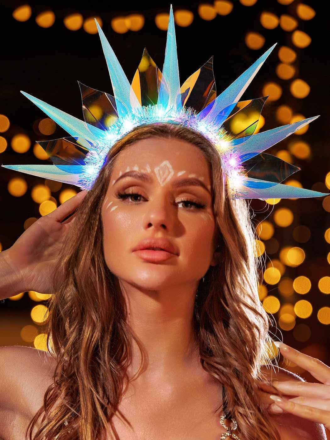 Light up Headband Led Headbands Glow Crown Headpiece Rave Hair Accessories for Women