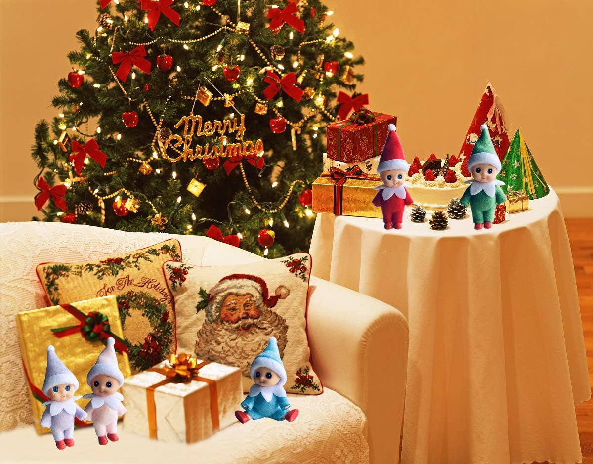 Tiny Baby Elf Doll | Christmas Miniature Elf Decoration | Newborn Gift | Baby Grow Dolls with Feet and Shoes (Purple)