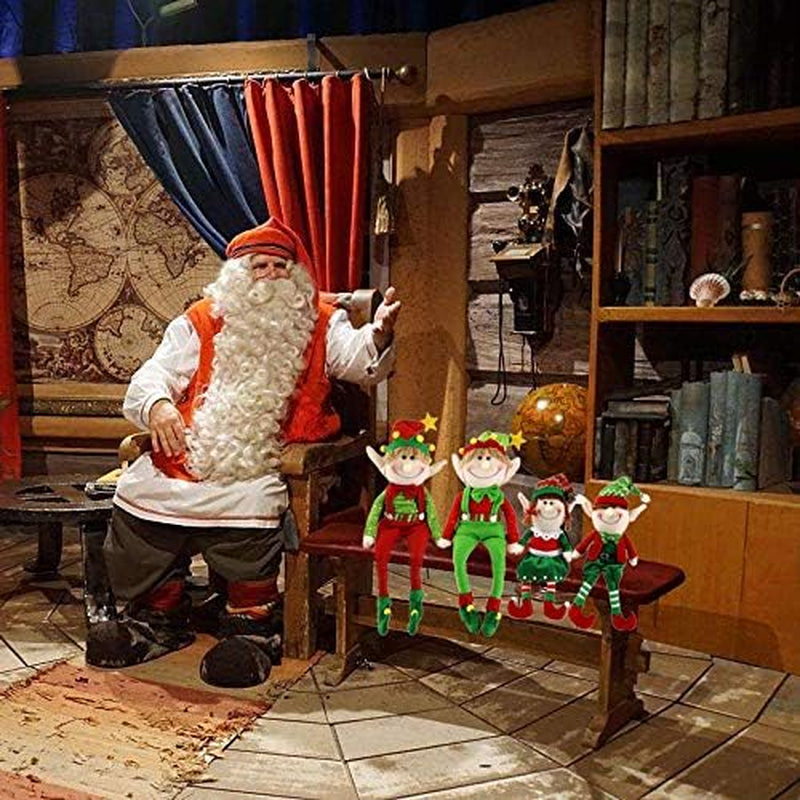 22'' Stuffed Elf Boy Christmas Decoration Adorable Elves Figure Plush Toys Xmas Ornament Gifts