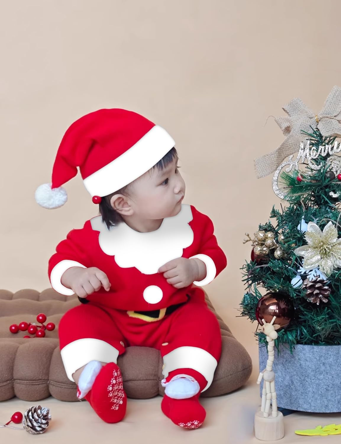 Baby Boys and Baby Girls Christmas Santa Claus Costumes Size 0-24 Months