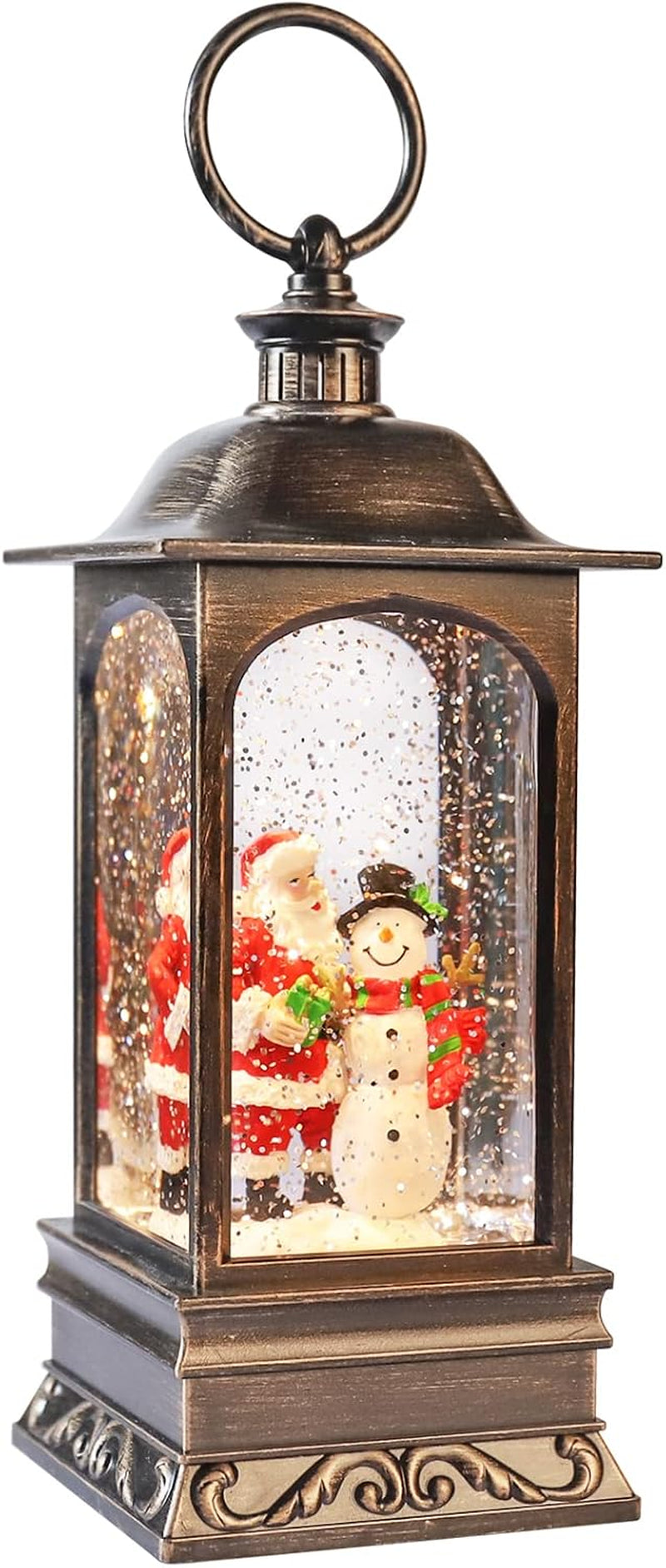 Christmas Lantern Snow Globe Christmas Snowglobe Christmas Snow Globes Christmas Lantern Glitter Swirling Lighted Lantern Santa Snowman 6H Timer USB 3 AA Battery Operated Snowglobe Decor Gifts