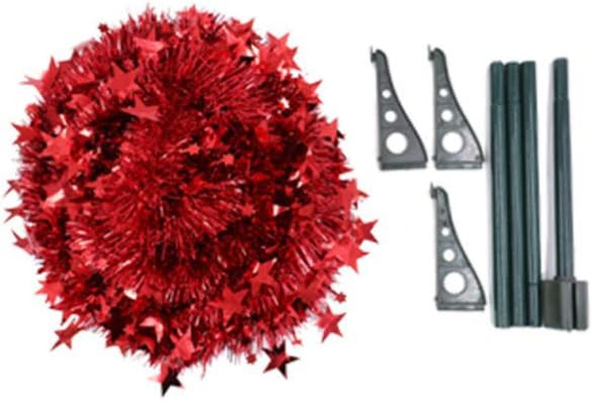 Sequin Pop up Christmas Tree Pet Plastic Christmas Tree Easy to Assemble and Store for Fireplace Party Home Office Store Classroom Xmas Decorations 120Cm (Red)