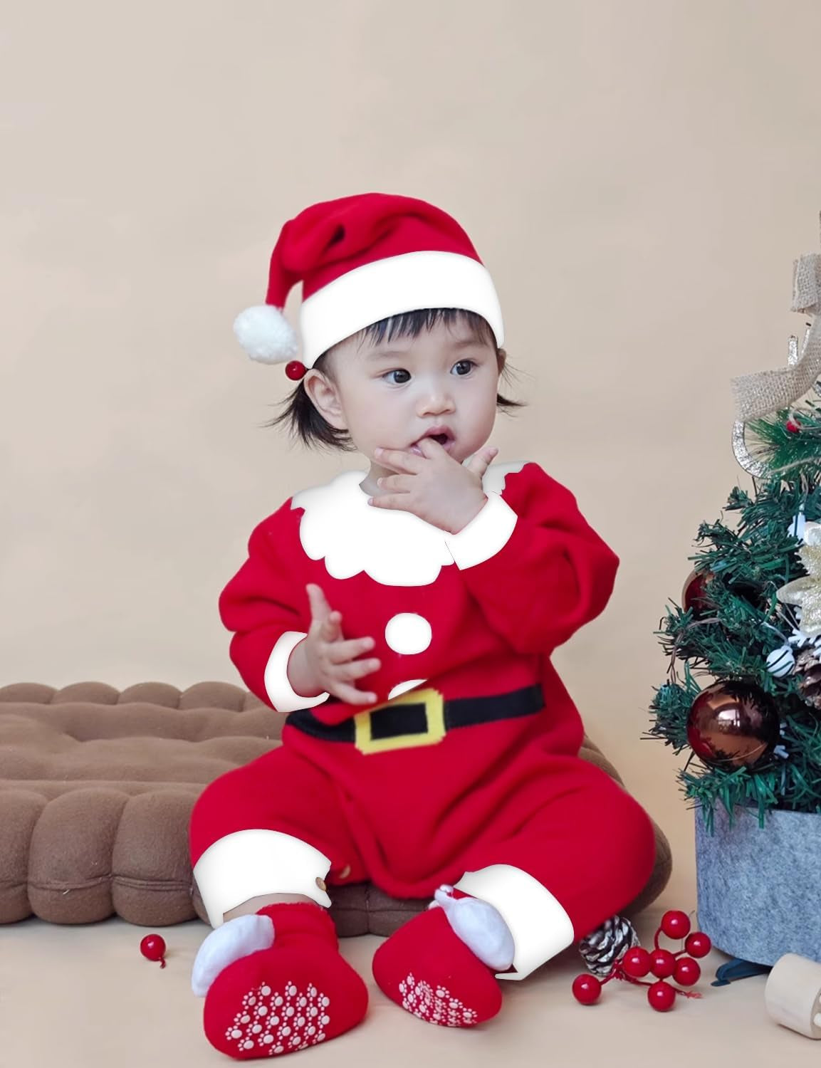 Baby Boys and Baby Girls Christmas Santa Claus Costumes Size 0-24 Months