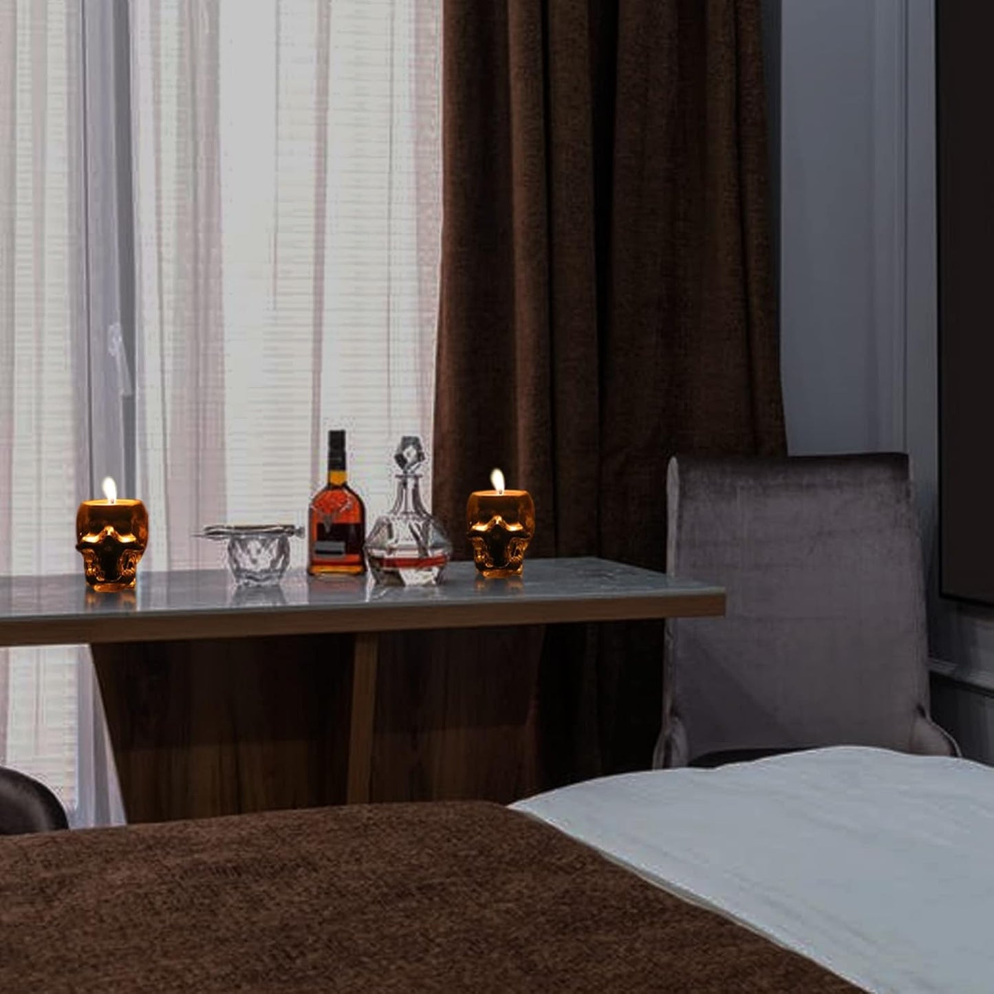 Scented Candles for Men, Novelty Gifts for Men, Cologne Candle Aromatherapy for Boyfriends Husband, Birthday Gift Idea, Grass Jar Skull Candles, Home Decor Candle (4.5Oz)