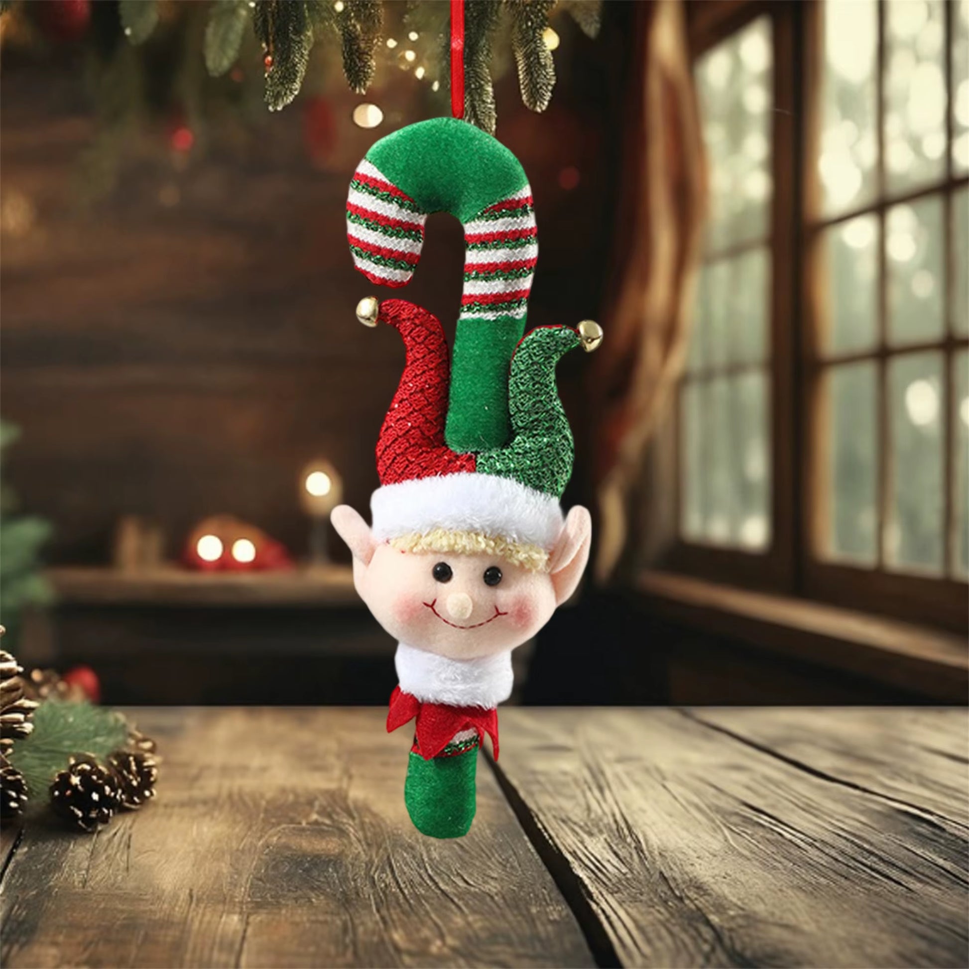 Festive Holiday Santa Claus Plush Doll Christmas Tree Decoration Hanging Ornament Cute Xmas Decorative Elf Toy