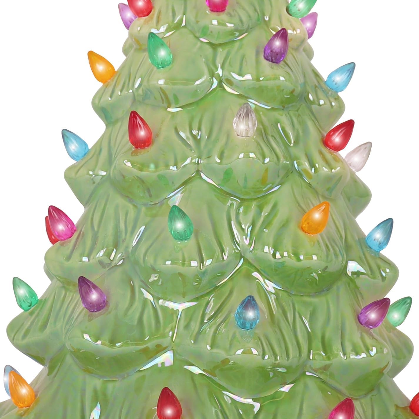 Ceramic Christmas Tree - Tabletop Christmas Tree with Lights - (15.5" Large Pear