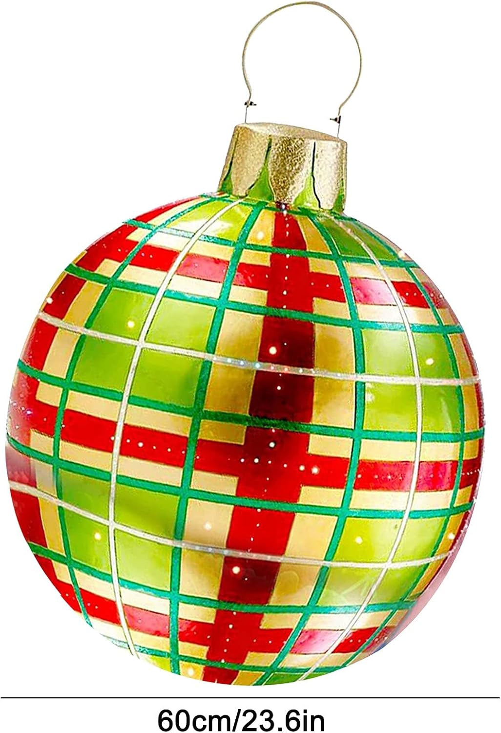 Giant Christmas Orderment - Giant Christmas Blow up Balls Ornaments, 24Inch PVC Inflatable Decorated Christmas Balls with Pump - Holiday Outdoor Yard Christmas Inflatables Decorations