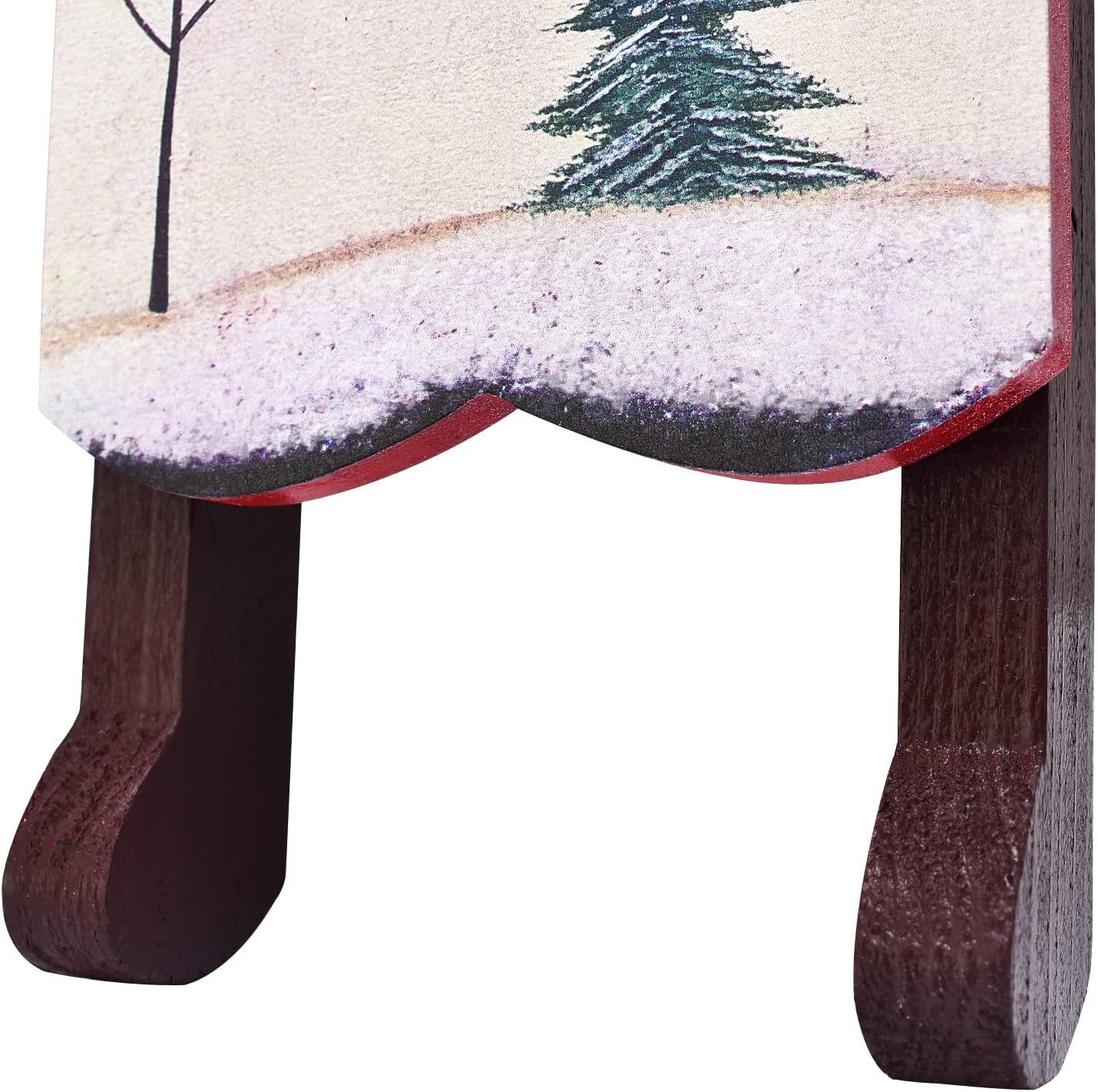 Christmas Sled Decoration Wooden Snowman Welcome Sign Xmas Sleigh Wall Decor Outdoor Hanging Santa Sleigh Rustic Christmas Porch Decor Snowman Wooden Decor Winter Festive Holiday (B)