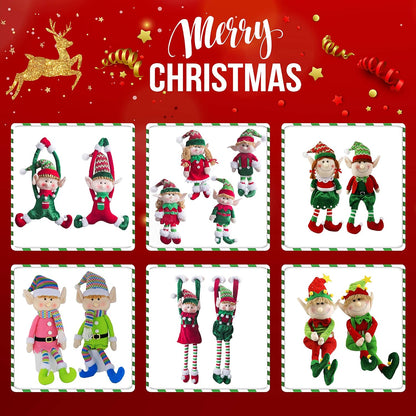 22'' Stuffed Elf Boy Christmas Decoration Adorable Elves Figure Plush Toys Xmas Ornament Gifts