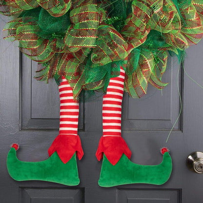 23” Christmas Elf Stuffed Legs Stuck Tree Topper Decorations -Xmas Holiday In...