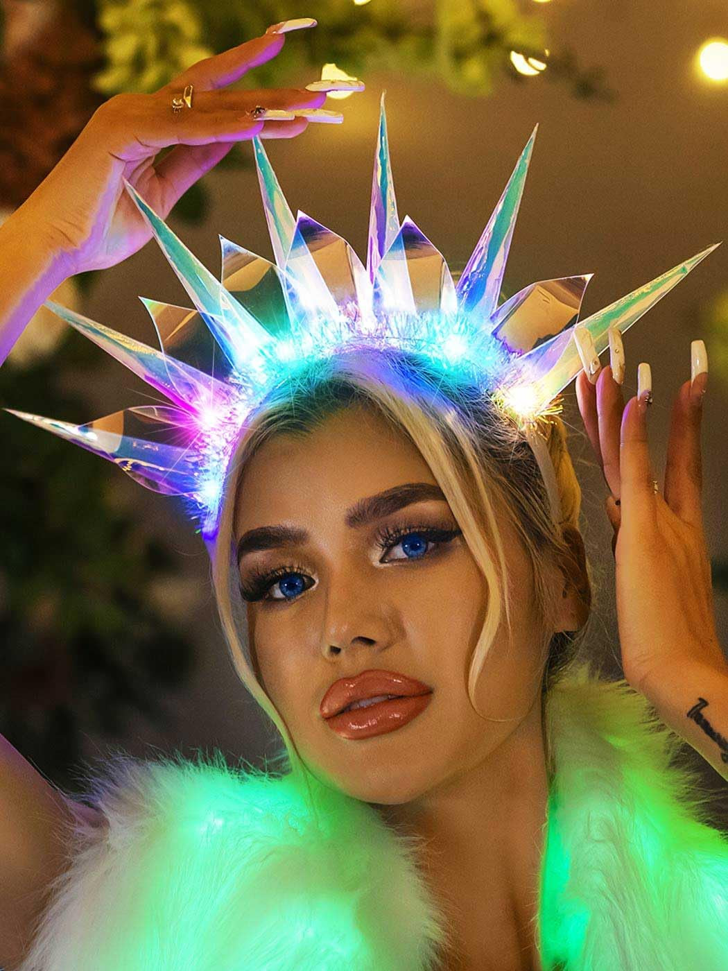 Light up Headband Led Headbands Glow Crown Headpiece Rave Hair Accessories for Women