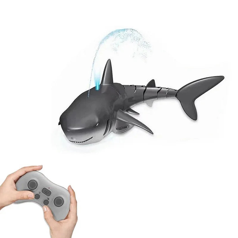 Smart Rc Shark Whale Spray Water Toy- Remote Controlled Boat Ship Submarine Robots Fish Electric Toys for Kids Boys Baby Children