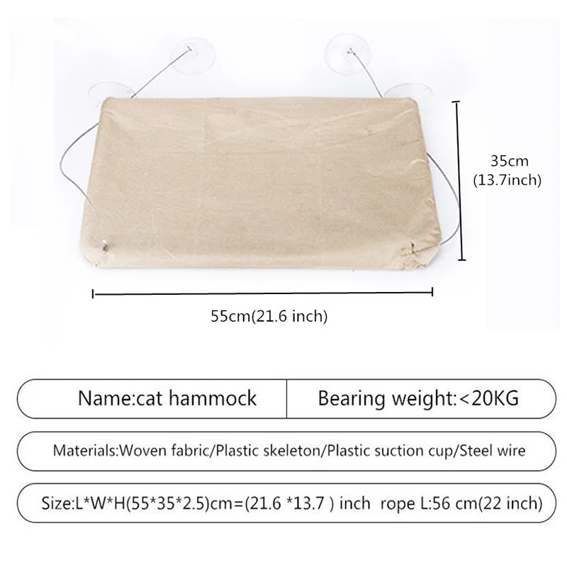 Hanging Cat Bed Pet Cat- Hammock Aerial Cats Bed House Kitten Climbing Frame Sunny Window Seat Nest Bearing 20Kg Pet Winter