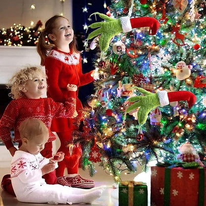 Christmas Elf Body Decorations,Elf Arms for Christmas Tree Decorations, Elf Head for Christmas Tree Decoration,Thief Stole Christmas Elf Stuffed Legs Stuck Tree Topper Garland Ornaments (Elf Arms-A1)