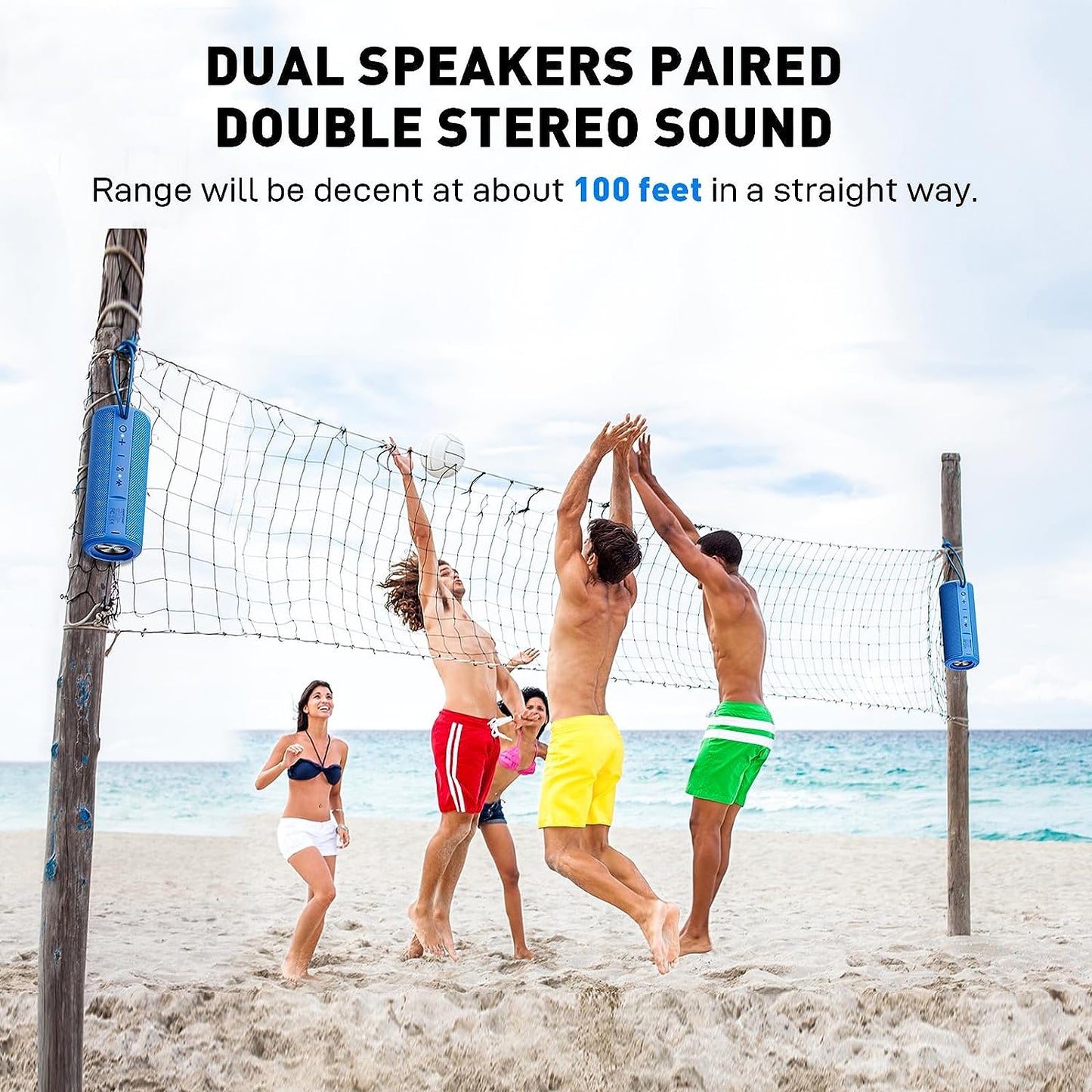 Outdoor Portable Bluetooth Waterproof Speakers - Blue