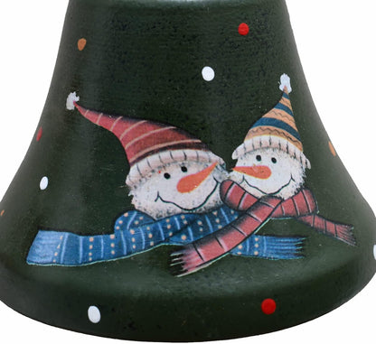 Metal Christmas Jingle Bells Christmas Tree Hanging Ornaments Christmas Bells Rustic Jingle Bells Xmas Tree Decorations Set of 2 (Red and Green)