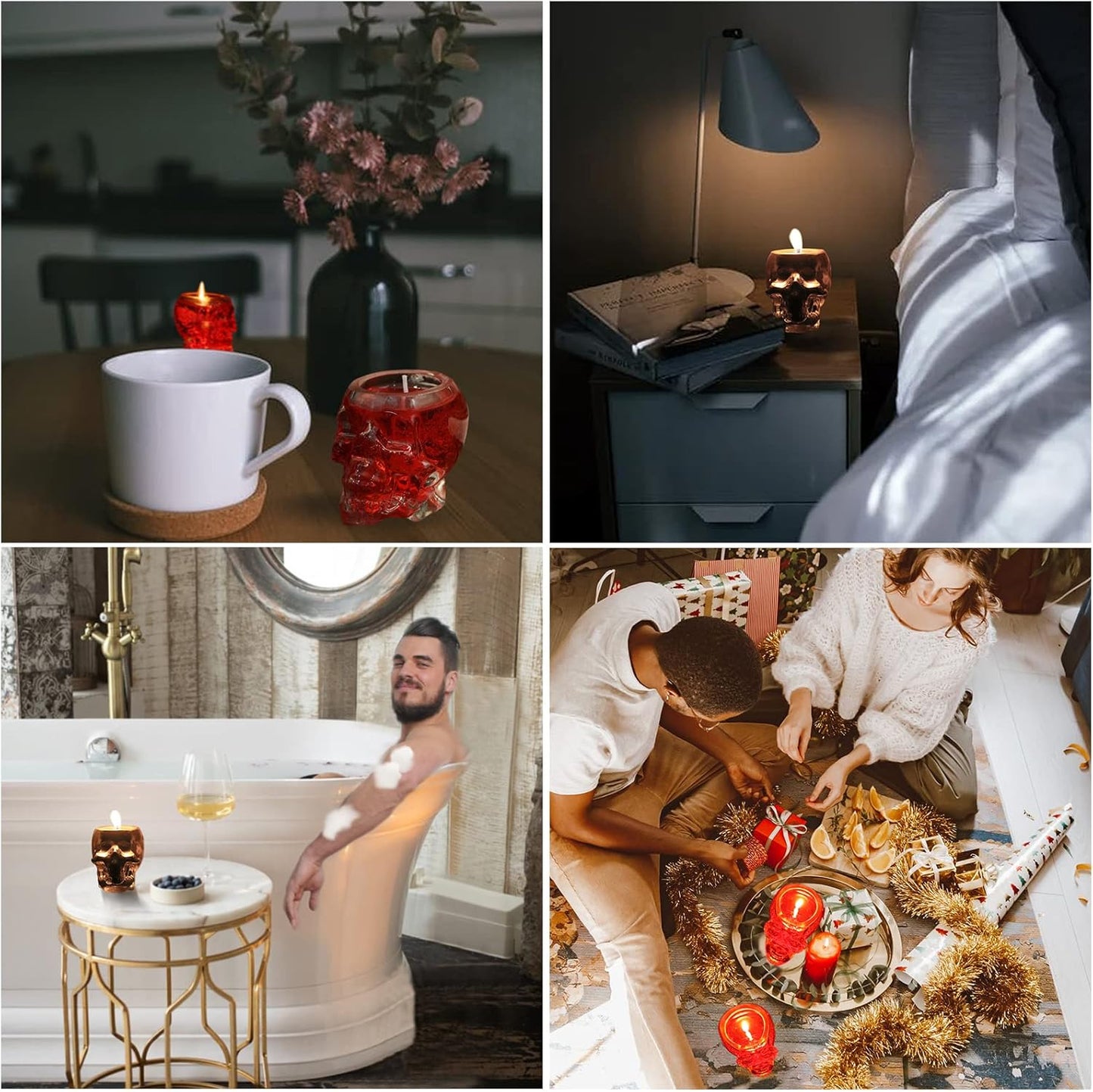 Scented Candles for Men, Novelty Gifts for Men, Cologne Candle Aromatherapy for Boyfriends Husband, Birthday Gift Idea, Grass Jar Skull Candles, Home Decor Candle (4.5Oz)