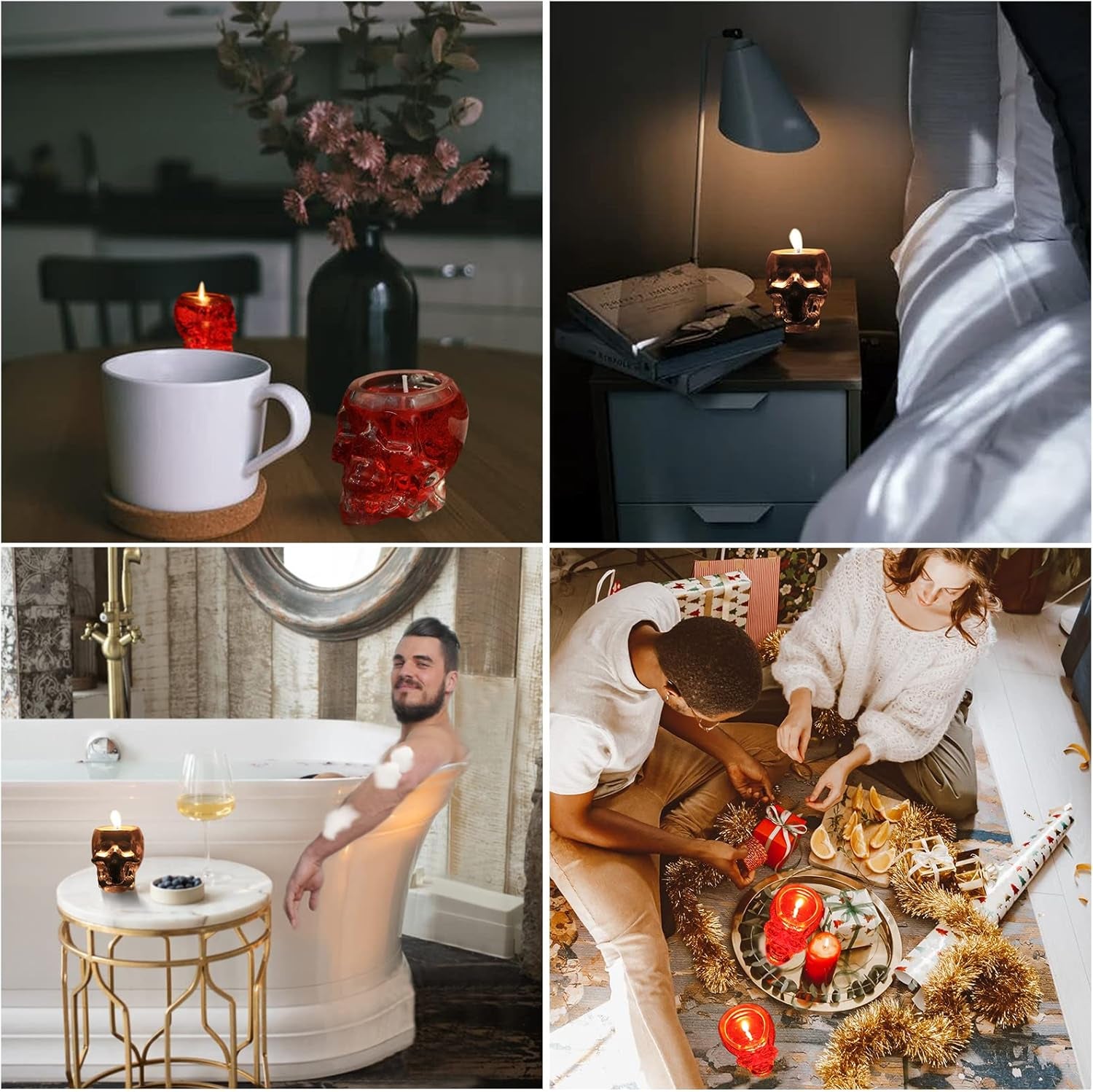 Scented Candles for Men, Novelty Gifts for Men, Cologne Candle Aromatherapy for Boyfriends Husband, Birthday Gift Idea, Grass Jar Skull Candles, Home Decor Candle (4.5Oz)