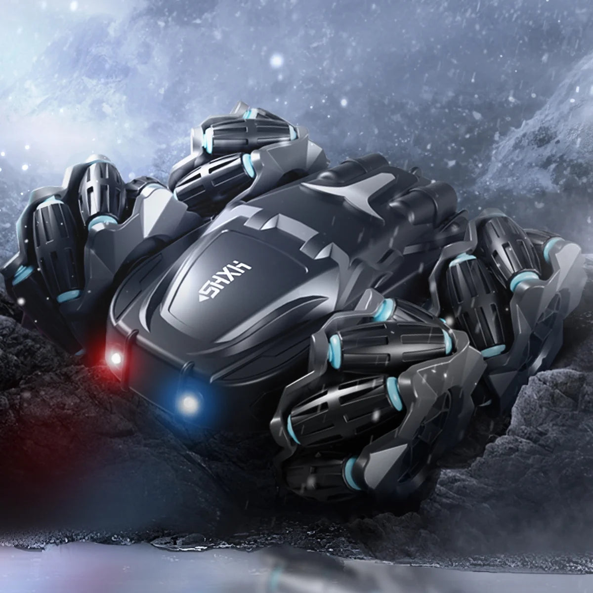 RC Cars- Black 360° Rotating Remote Control Car with Headlight- 4WD 2.4Ghz RC Trucks for Boys Gift.