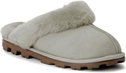 Women'S Genuine Australian Sheepskin Slippers, 100% Shearling, 8Mm Memory-Foam, Hard Bottom Slipper