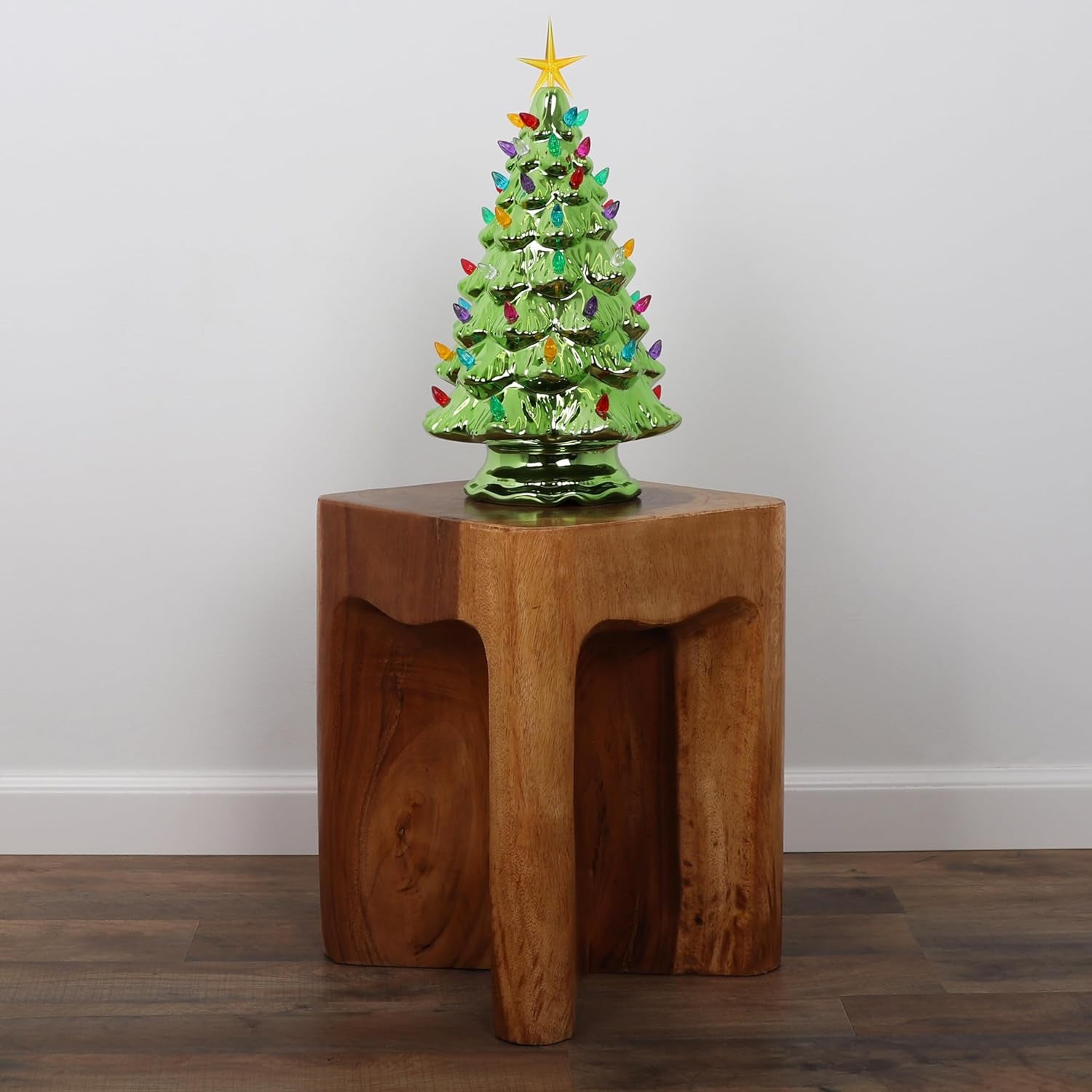 Ceramic Christmas Tree - Tabletop Christmas Tree with Lights - (15.5" Large Pear