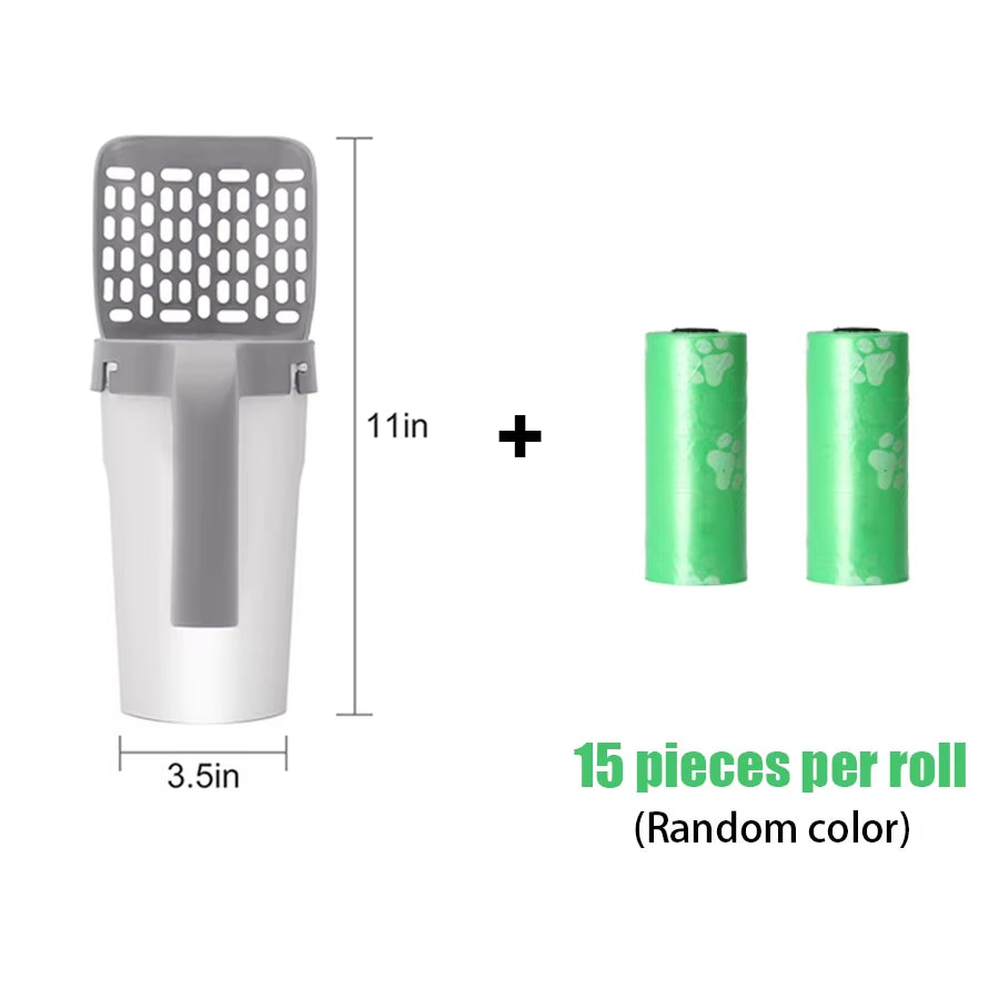 One Piece Cat Litter Scoop Set- Pet Toilet Pick Up Detachable and Portable Installation