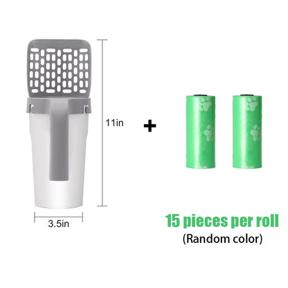 One Piece Cat Litter Scoop Set- Pet Toilet Pick Up Detachable and Portable Installation