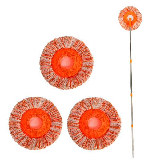 Extended Window Cleaning Kit 360° Rotatable Sunflower Mops Set- Removable High-Rise Cleaning Supplies Wall Ceiling Cleaning Tool