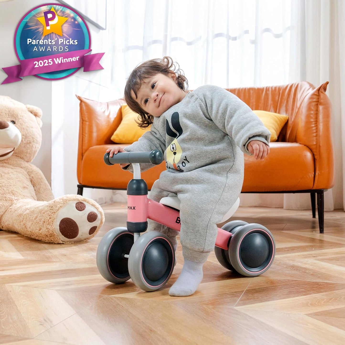 Tykebike® Ride on Toy | Baby Balance Bike for Toddlers 1-2 Years | Lightweight Steel Kids Bike with Easy Glide Wheels & Safer Steering | Indoor/Outdoor Use