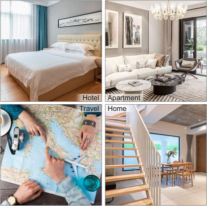 2 Pack Door Stop Alarm, Door Stopper with 120DB Security Alarm, Floor Wedge Door Stop Siren, Door Security Devices for Traveling, Apartment, Hotel and Home, Black