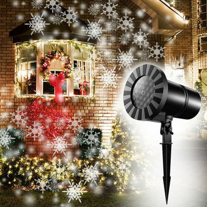 "Christmas Snowflake Projector Light, 2024 Upgraded Dynamic Snowfall Projector LED Light Rotating IP65 Waterproof Indoor Outdoor Landscape Lighting for Christmas Holiday Halloween Xmas Party Decor