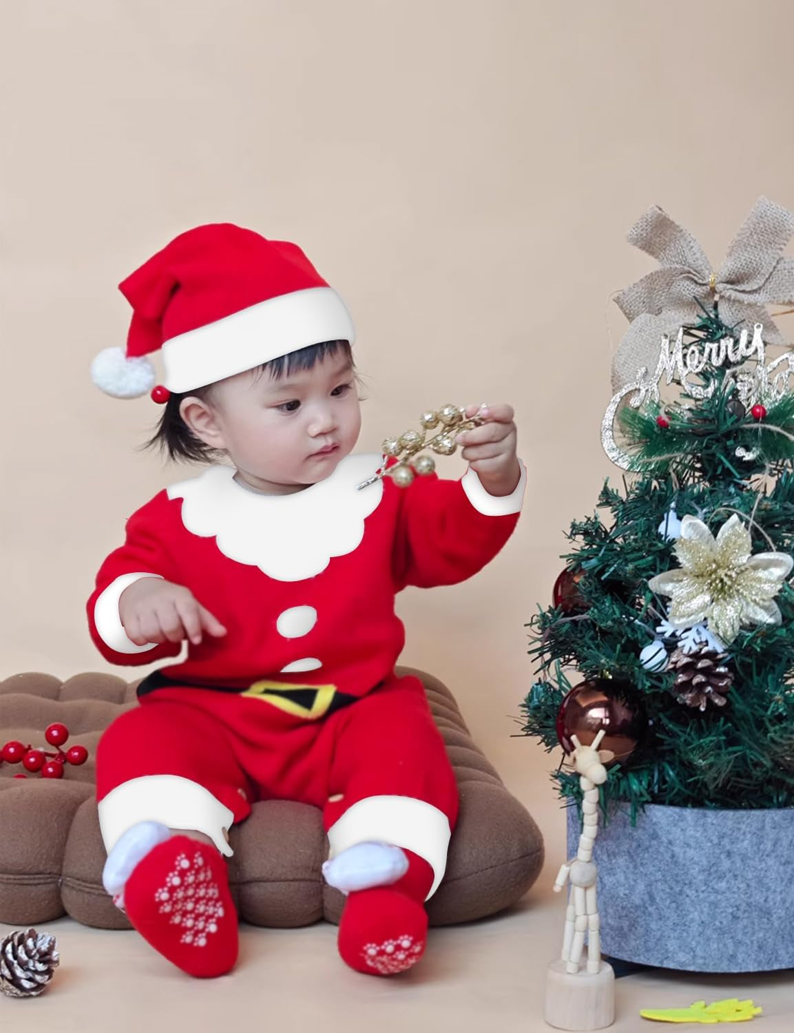 Baby Boys and Baby Girls Christmas Santa Claus Costumes Size 0-24 Months