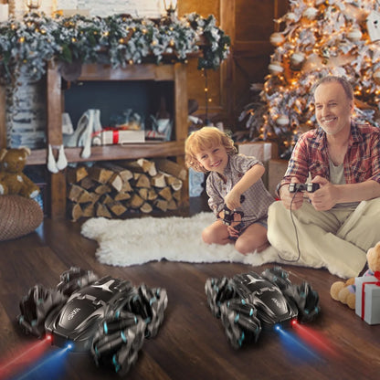 RC Cars- Black 360° Rotating Remote Control Car with Headlight- 4WD 2.4Ghz RC Trucks for Boys Gift.