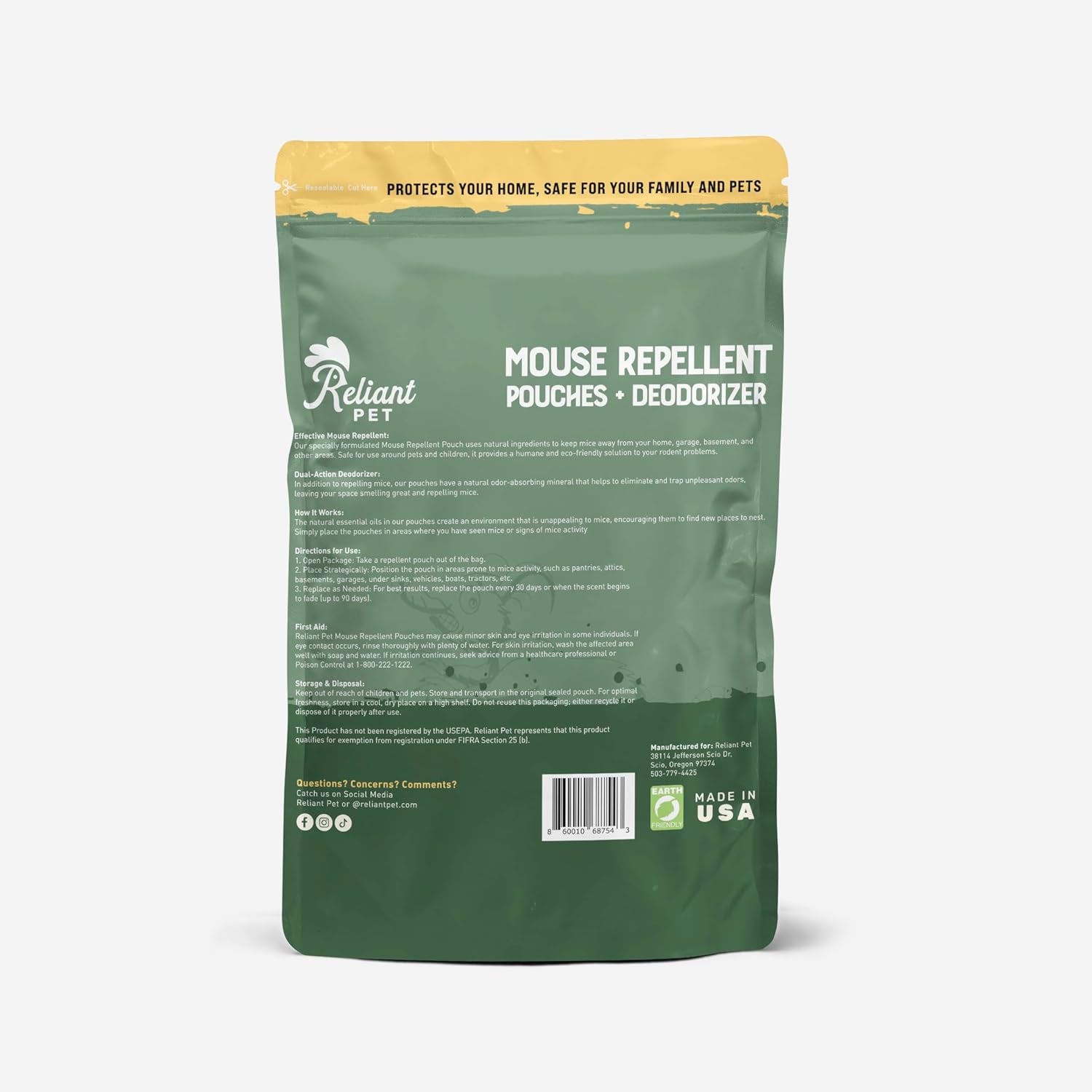 Mouse Repellent Pouches - Rodent Repellent Made in USA (12 Pouches) - Keep Rodents Out of Cars Engines - Mice Repellent Indoor and Outdoor Deterrents That Work with Peppermint Oil