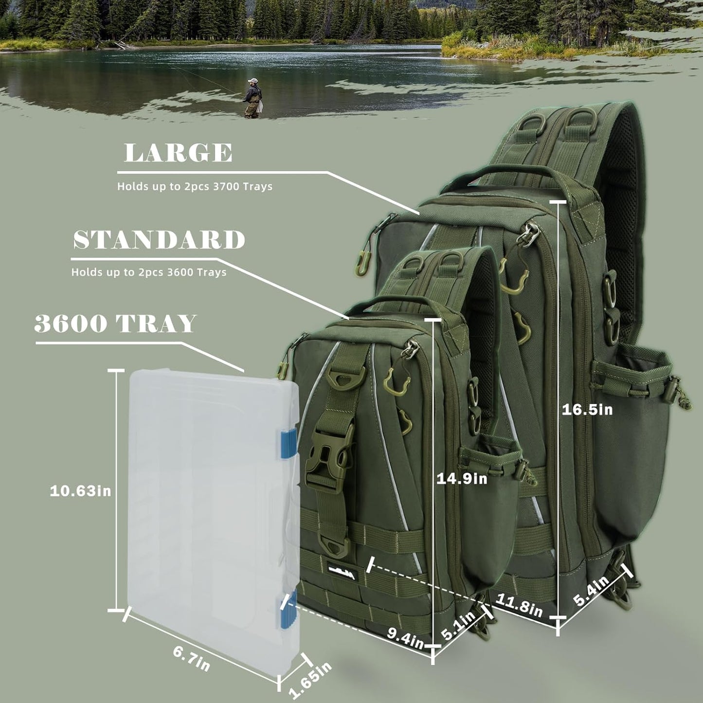 Fishing Backpack Tackle Bag, Fishing Tackle Backpack with Rod Holder