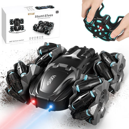 RC Cars- Black 360° Rotating Remote Control Car with Headlight- 4WD 2.4Ghz RC Trucks for Boys Gift.