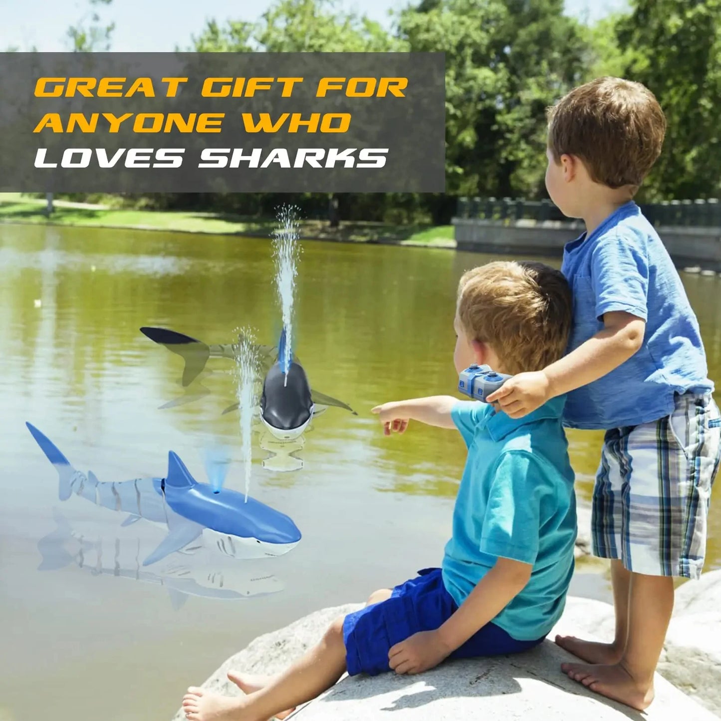 Smart Rc Shark Whale Spray Water Toy- Remote Controlled Boat Ship Submarine Robots Fish Electric Toys for Kids Boys Baby Children