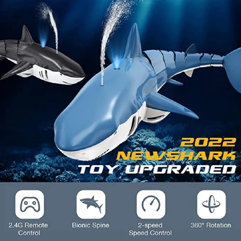 Smart Rc Shark Whale Spray Water Toy- Remote Controlled Boat Ship Submarine Robots Fish Electric Toys for Kids Boys Baby Children