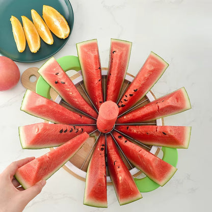Watermelon Slicer Cutter- Stainless Steel Fruit Apple Divider Peeler- Apple Corer Slicer Cabbage Cutting Tools Kitchen Accessories