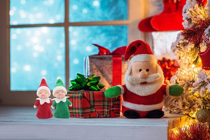 Sleeping Elf Doll with Pacifier | Christmas Miniature Elf Doll Toys | New Year Holiday Decoration Party Gift (Blue)